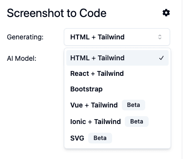 将UI界面/截图转换为前端代码（HTML/Tailwind CSS/React/Vue.js）